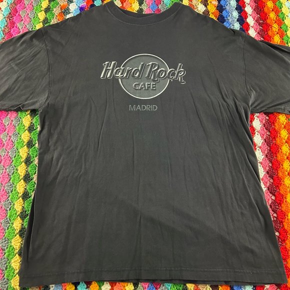 Vintage 90s Deadstock Madrid Spain Hard Rock Cafe T-Shirt Oversized Band… - Picture 5 of 9